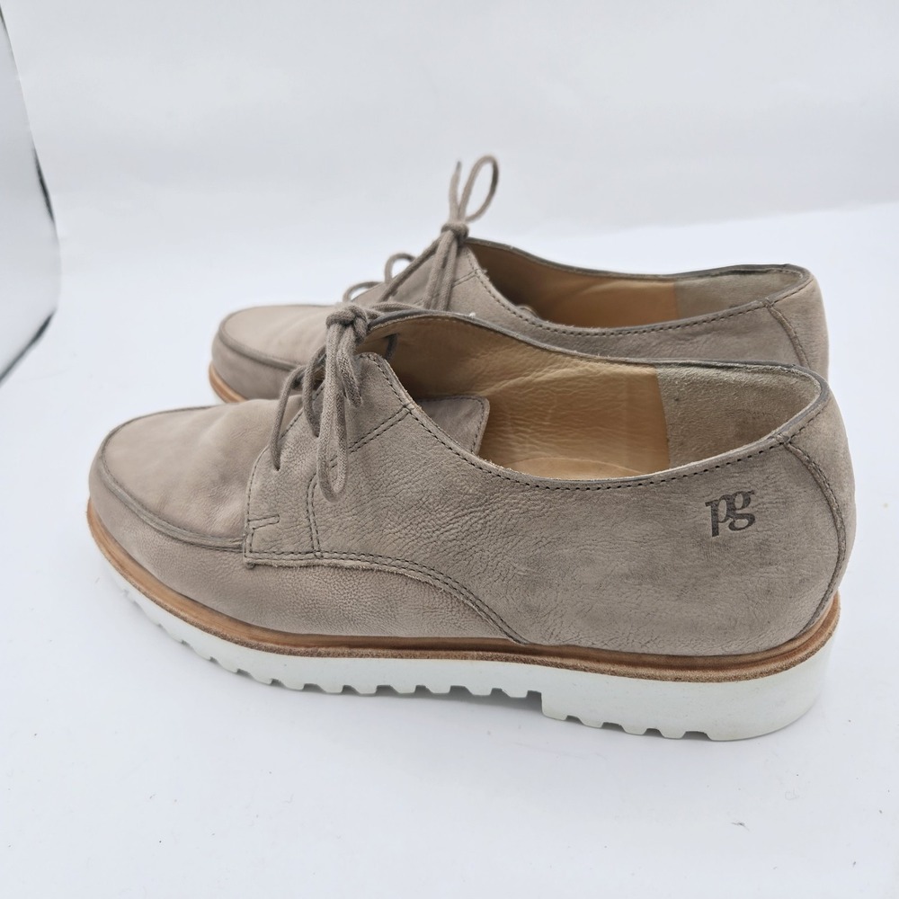PAUL GREEN Shoes Darci‎ Loafer Brown Lug Platform Sneaker Tan White Leather US 5
